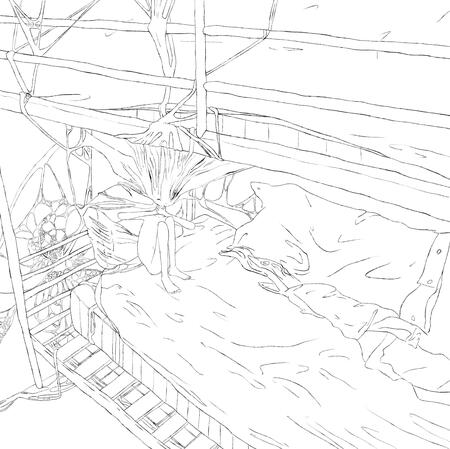 2022 - the bed was actually supposed to be an oil paint like artwork.